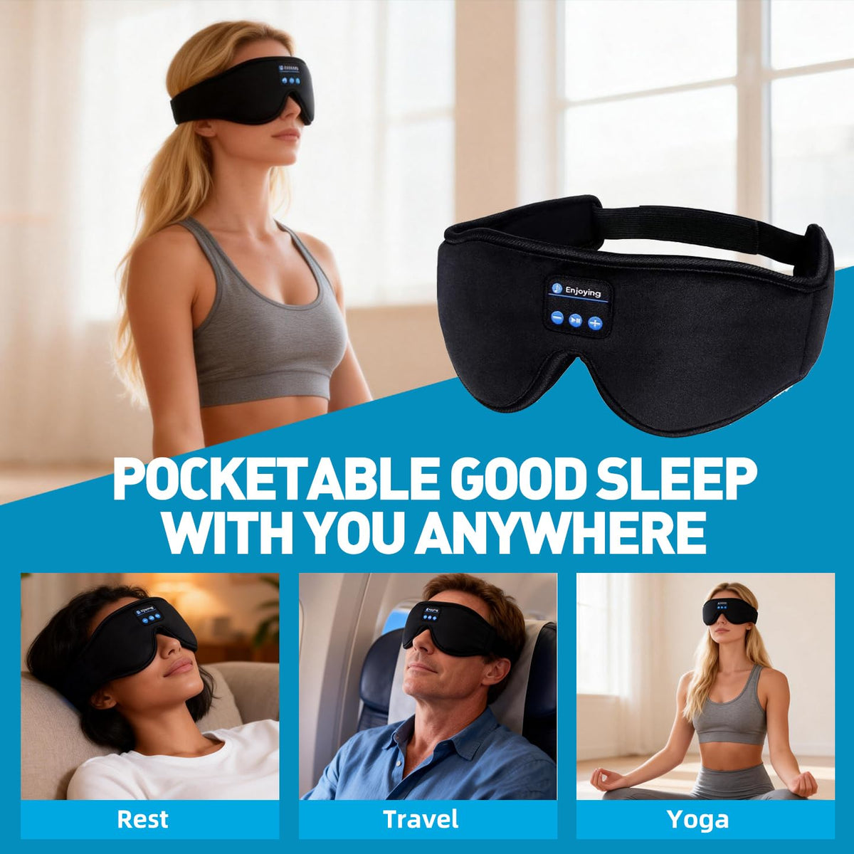 Bluetooth Sleep Mask with Headphones J166783