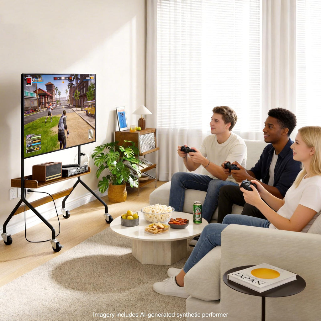 Rolling TV Stand with Power Outlet for 32-75 Inch TV X755776