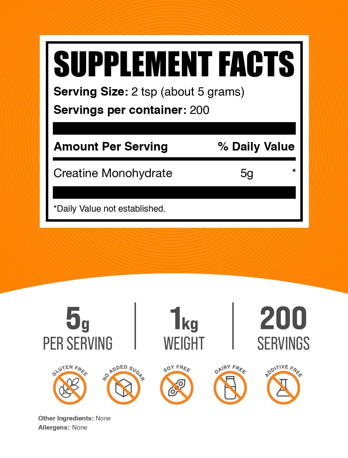 Micronized Creatine Monohydrate Powder Unflavored 1kg G45460
