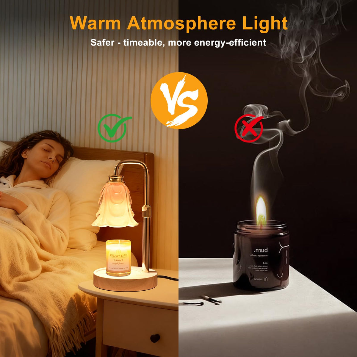 Adjustable Height Candle Warmer Lamp with Timer and Dimmer I201437
