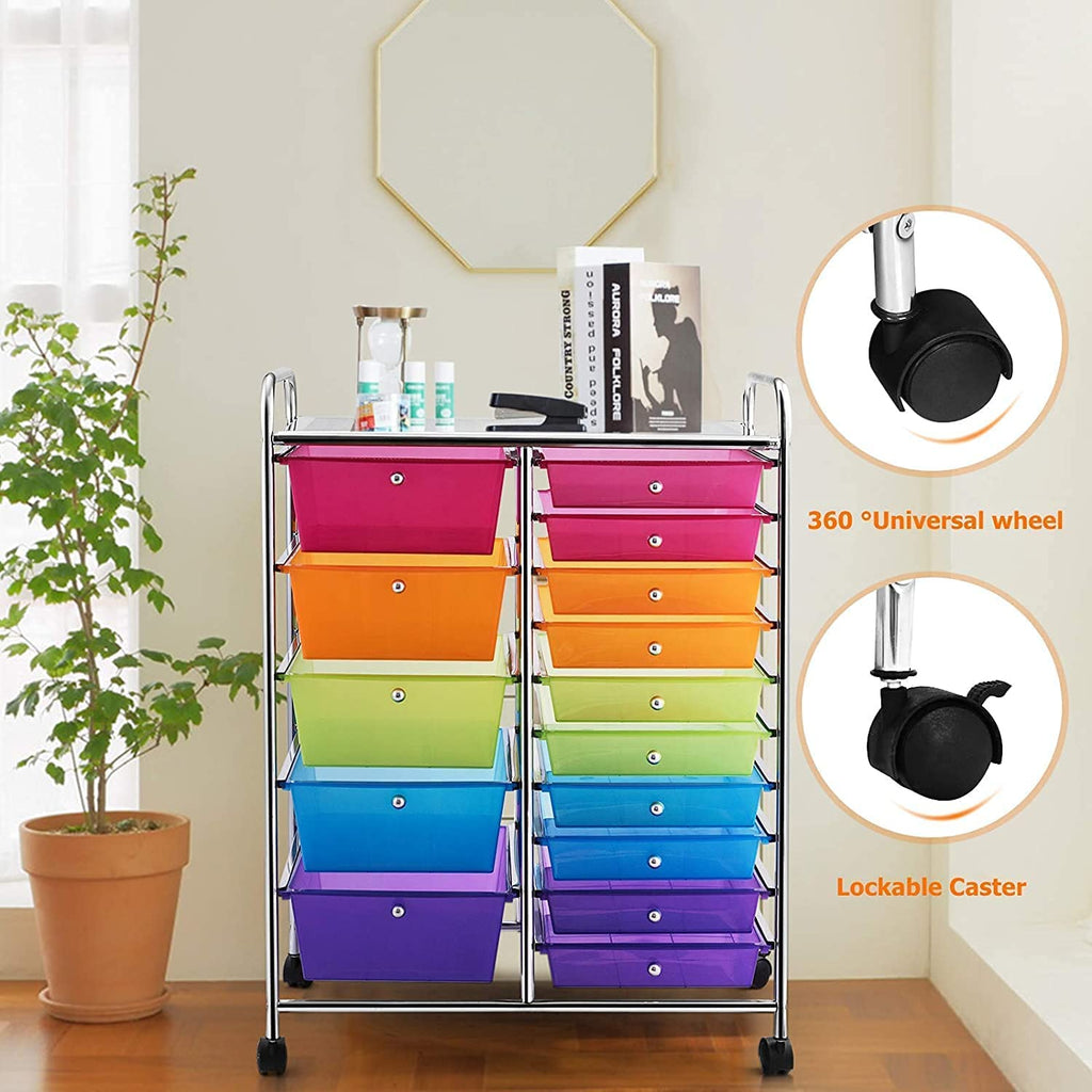15 Drawer Rolling Storage Cart with Wheels K74276