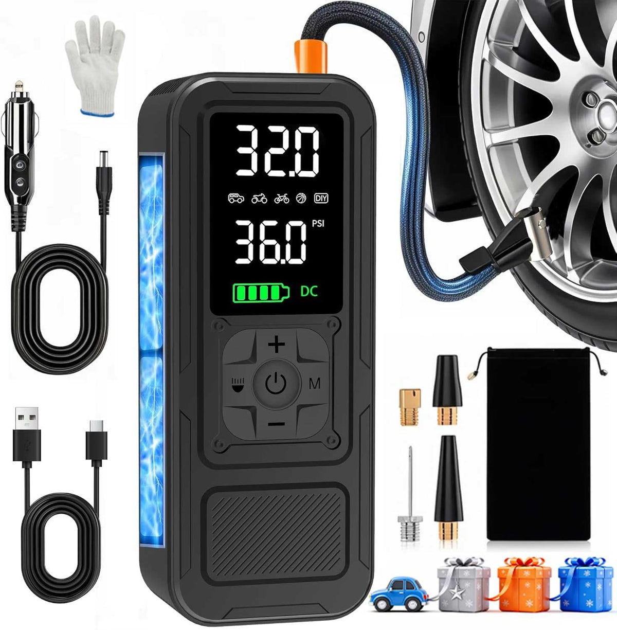 Portable Air Compressor 6000mAh 150PSI Tire Inflator W592