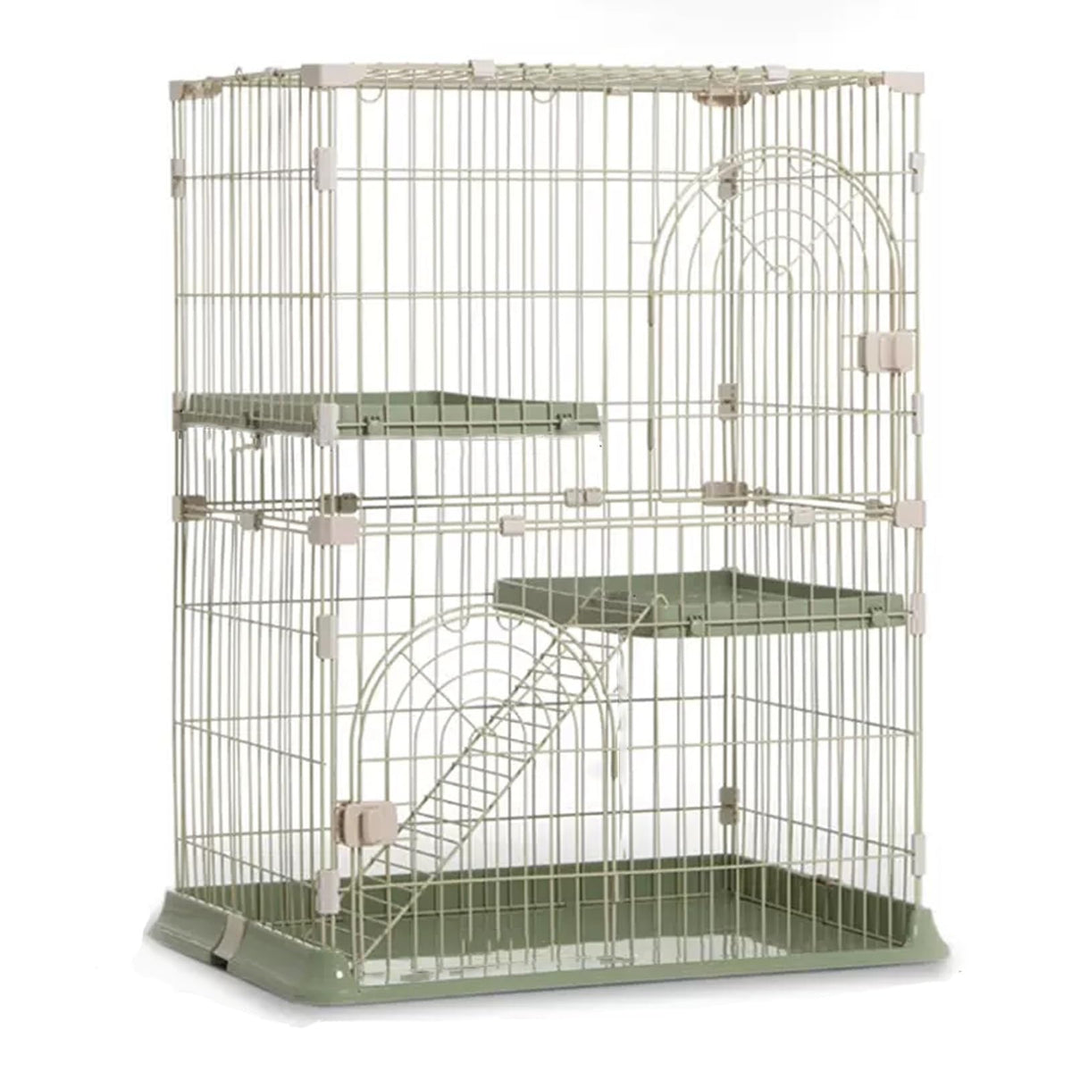 3/4-Tier Wire Cat Cage Playpen Kennel with Hammock P588
