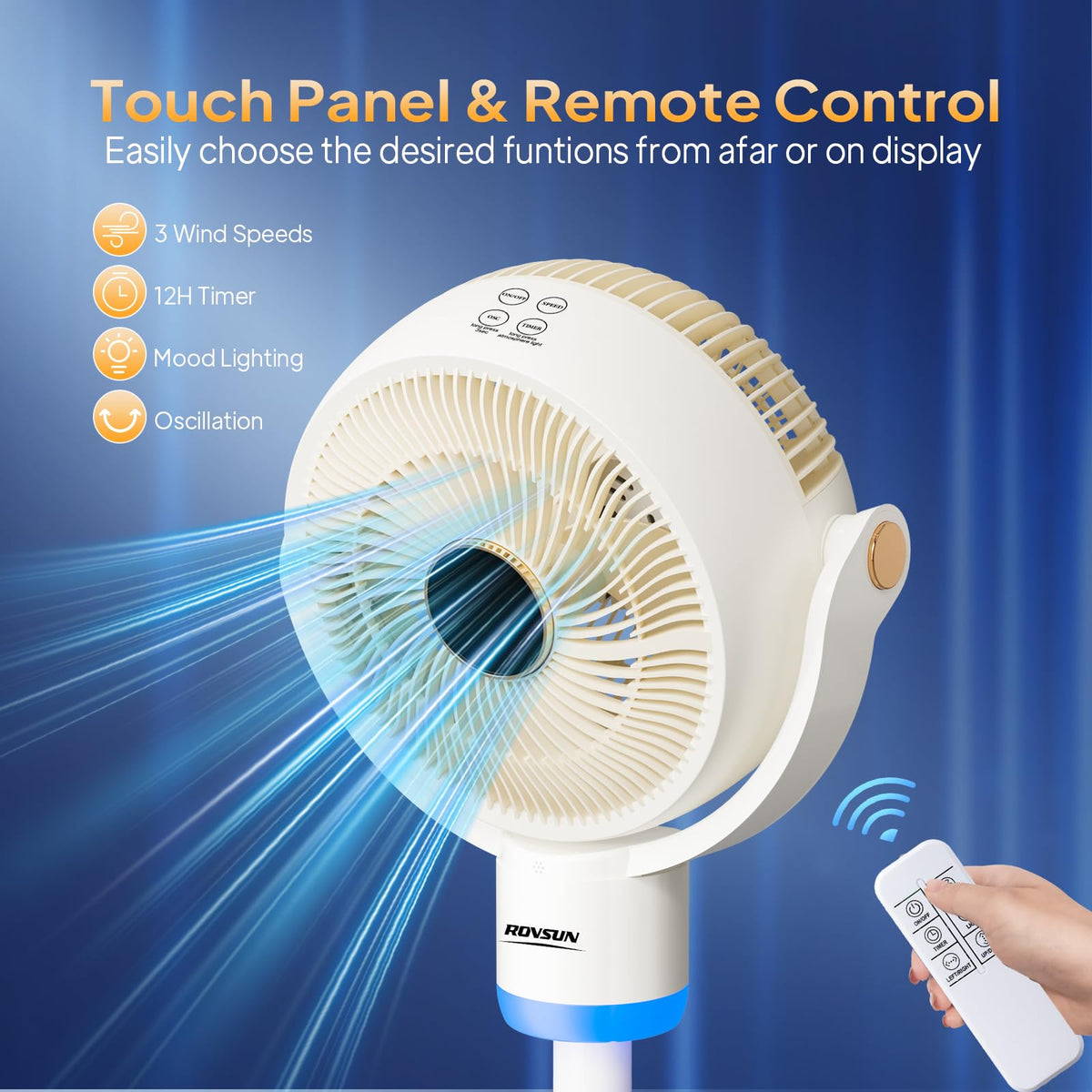 3-in-1 Pedestal Tabletop Oscillating Fan with Remote White V781