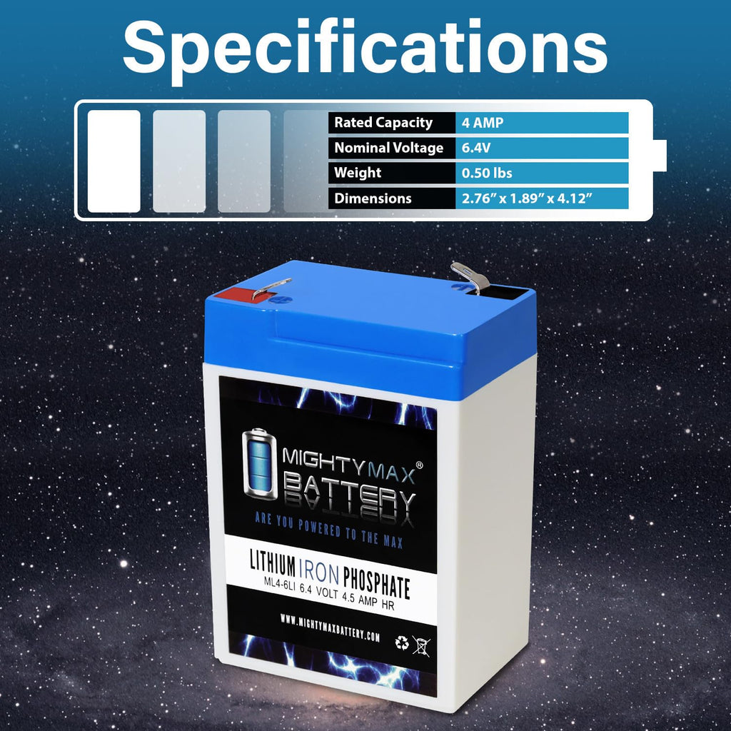 6V 4.5AH Lithium Replacement Battery P3362