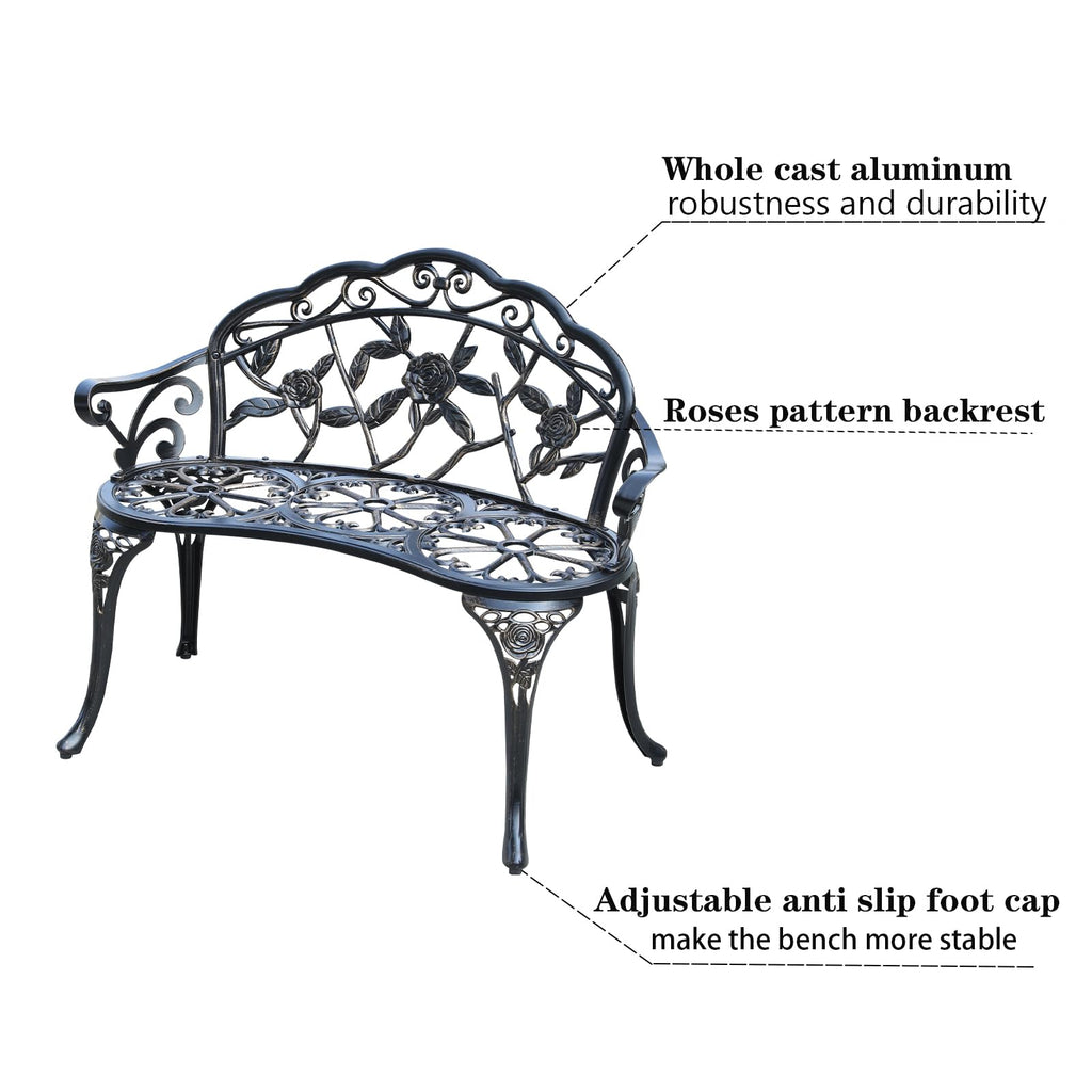 Cast Aluminium Outdoor Bench P44779