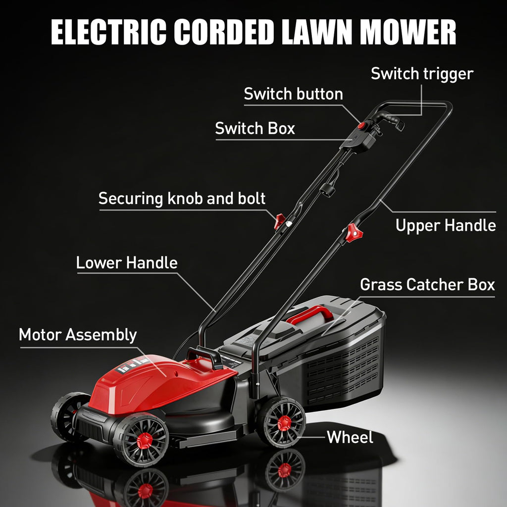 16" Corded Lawn Mower with 3-Position Height Adjustment X36189