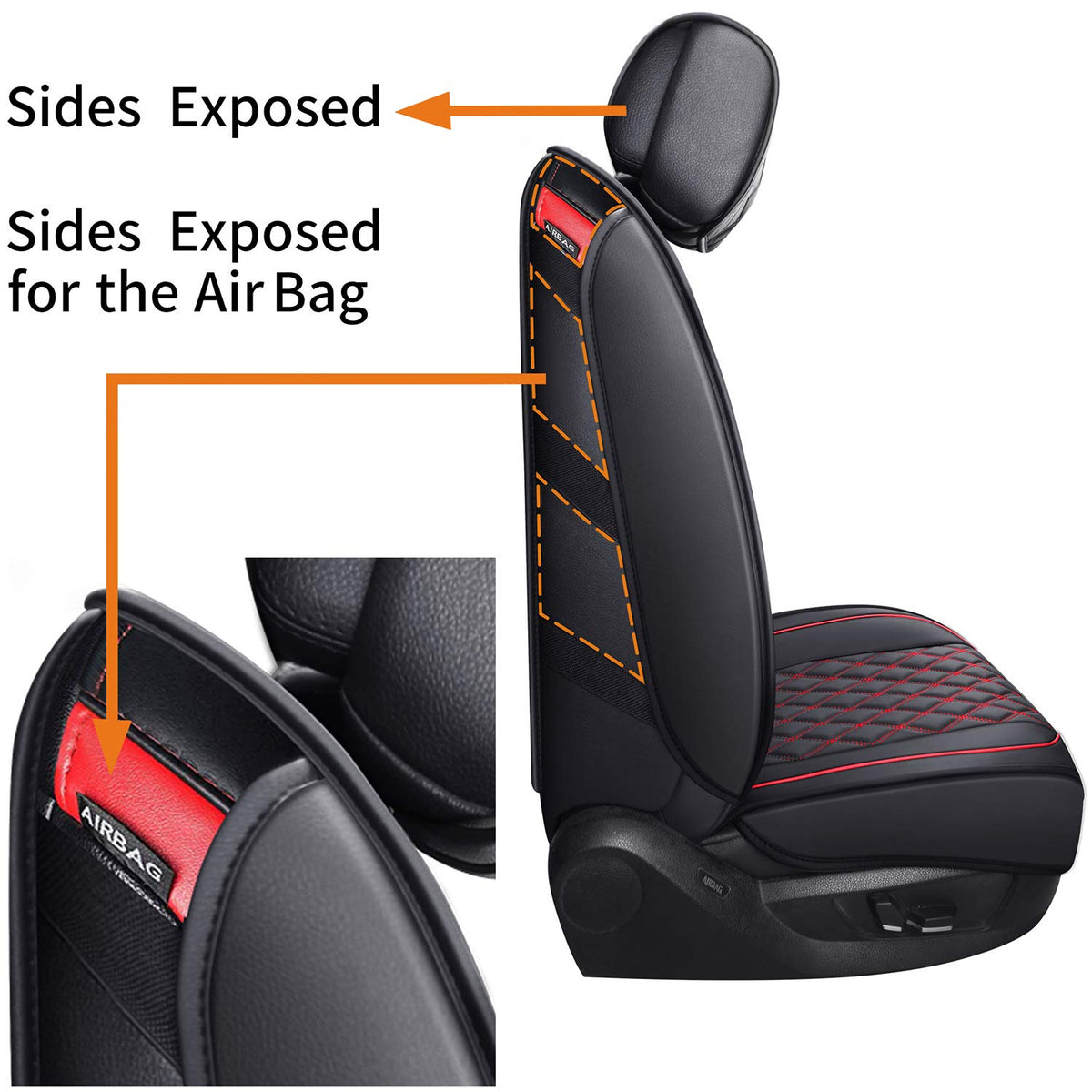 Car Seat Covers Black-Red Y654763