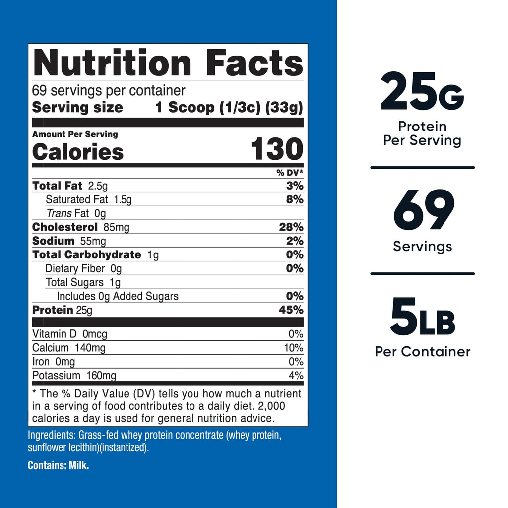 Grass-Fed Whey Protein Concentrate 5LBS W550475