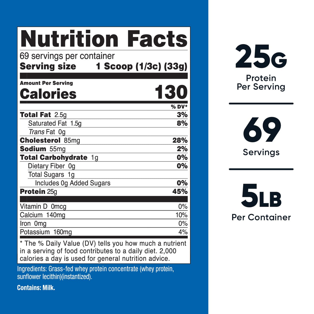 Grass-Fed Whey Protein Concentrate 5LBS W550475