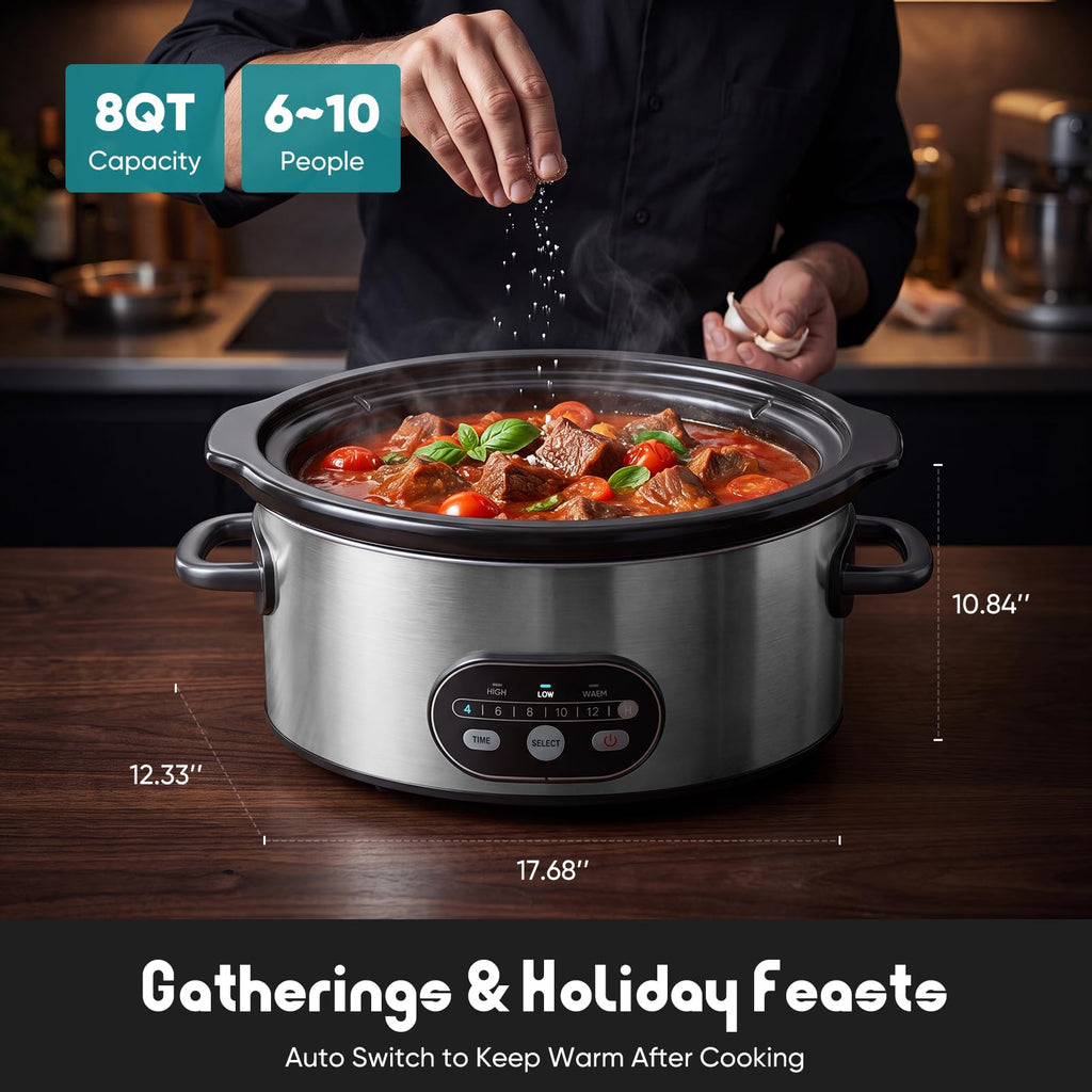 8 Quart Programmable Ceramic Nonstick Slow Cooker T61816