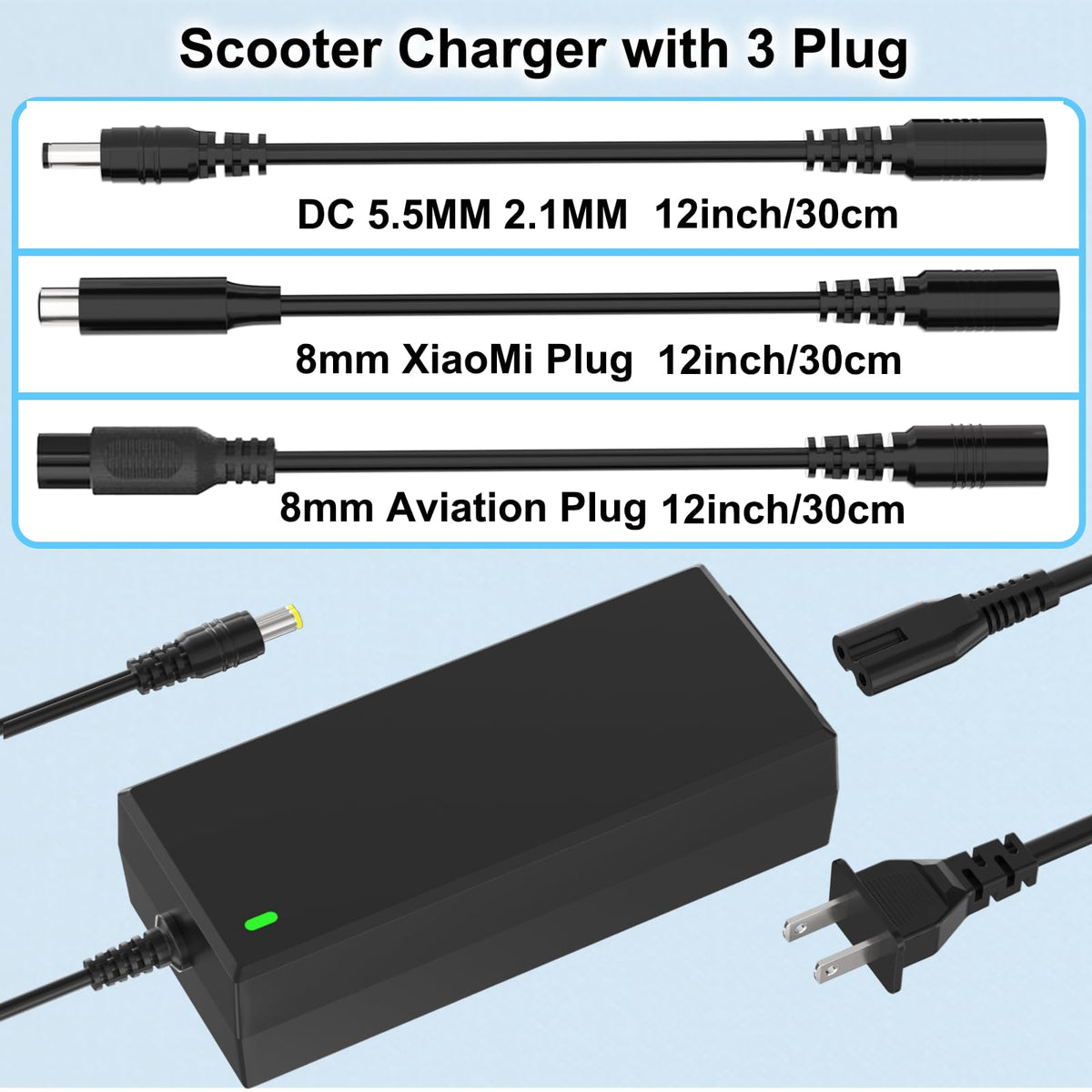 42V 2A Scooter Charger 4 in 1 Removable Connector Y73392