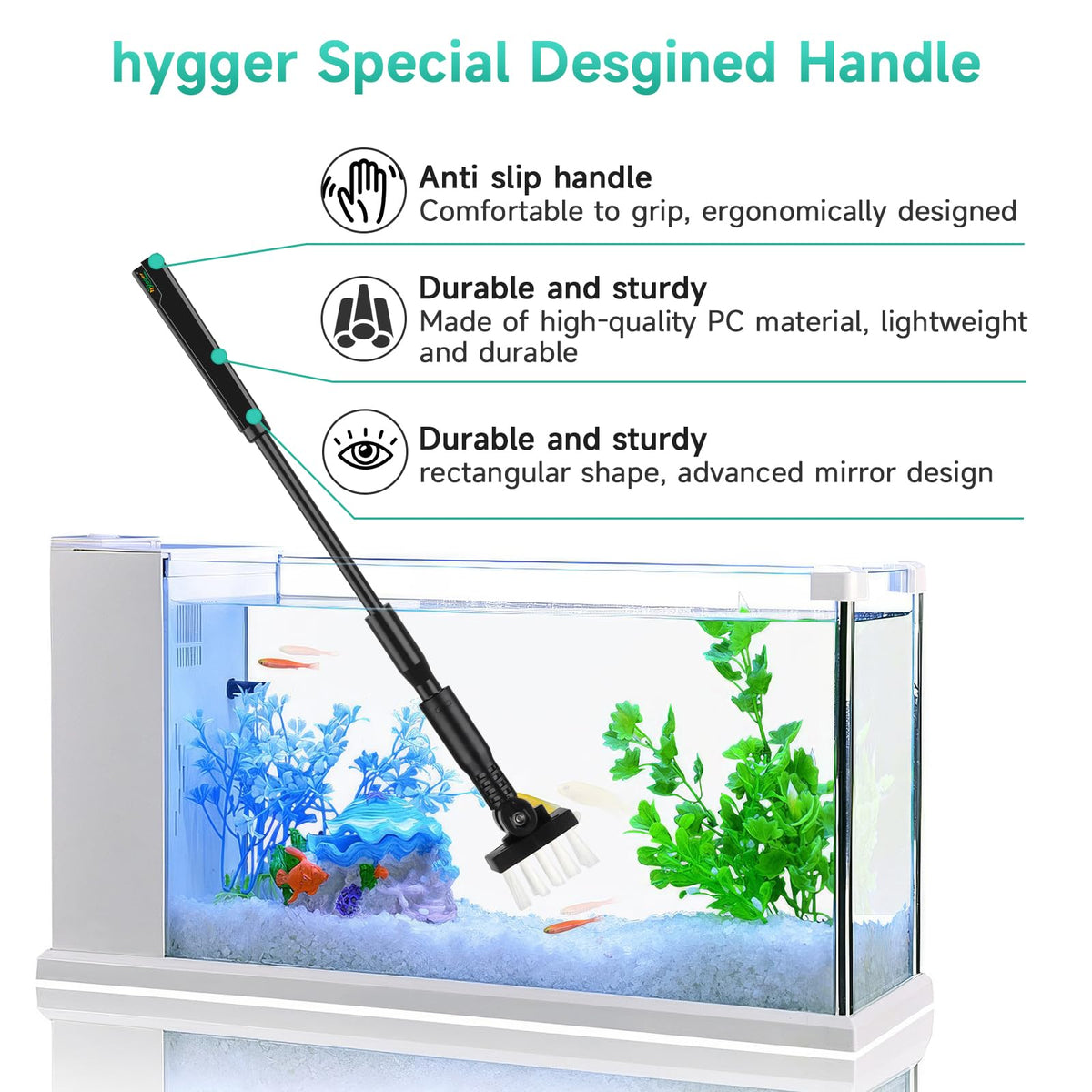 Small 4 in 1 Aquarium Cleaning Tools Kit with Fish Net Algae Scraper Clean Brush Flat Sponge D3856