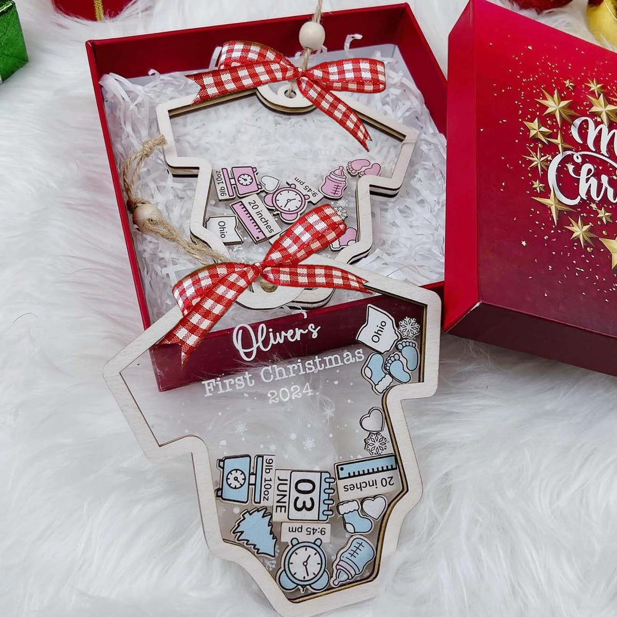 Baby's First Christmas Ornament 2026 Acrylic Wooden 5" A5414