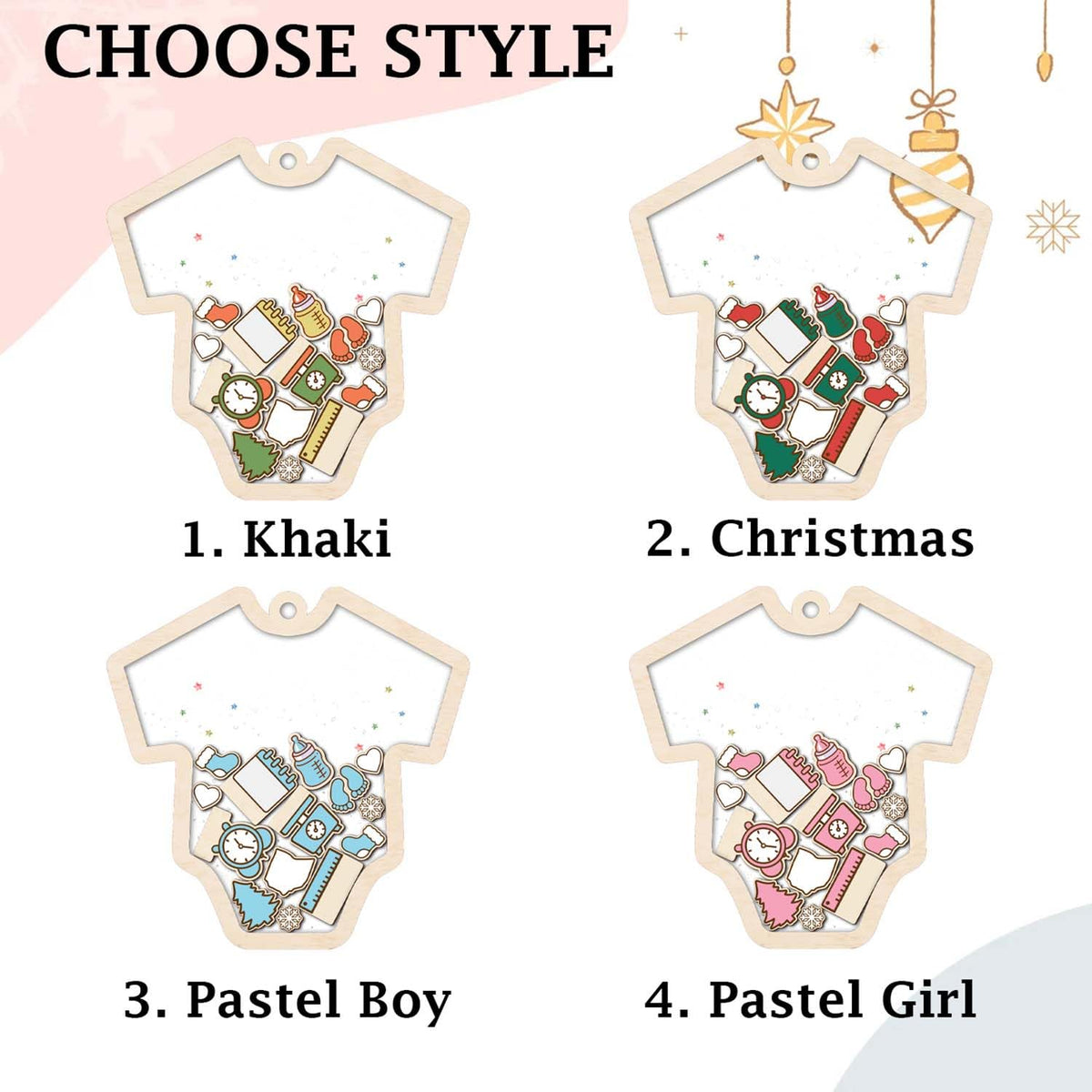 Baby's First Christmas Ornament 2026 Acrylic Wooden 5" A5414