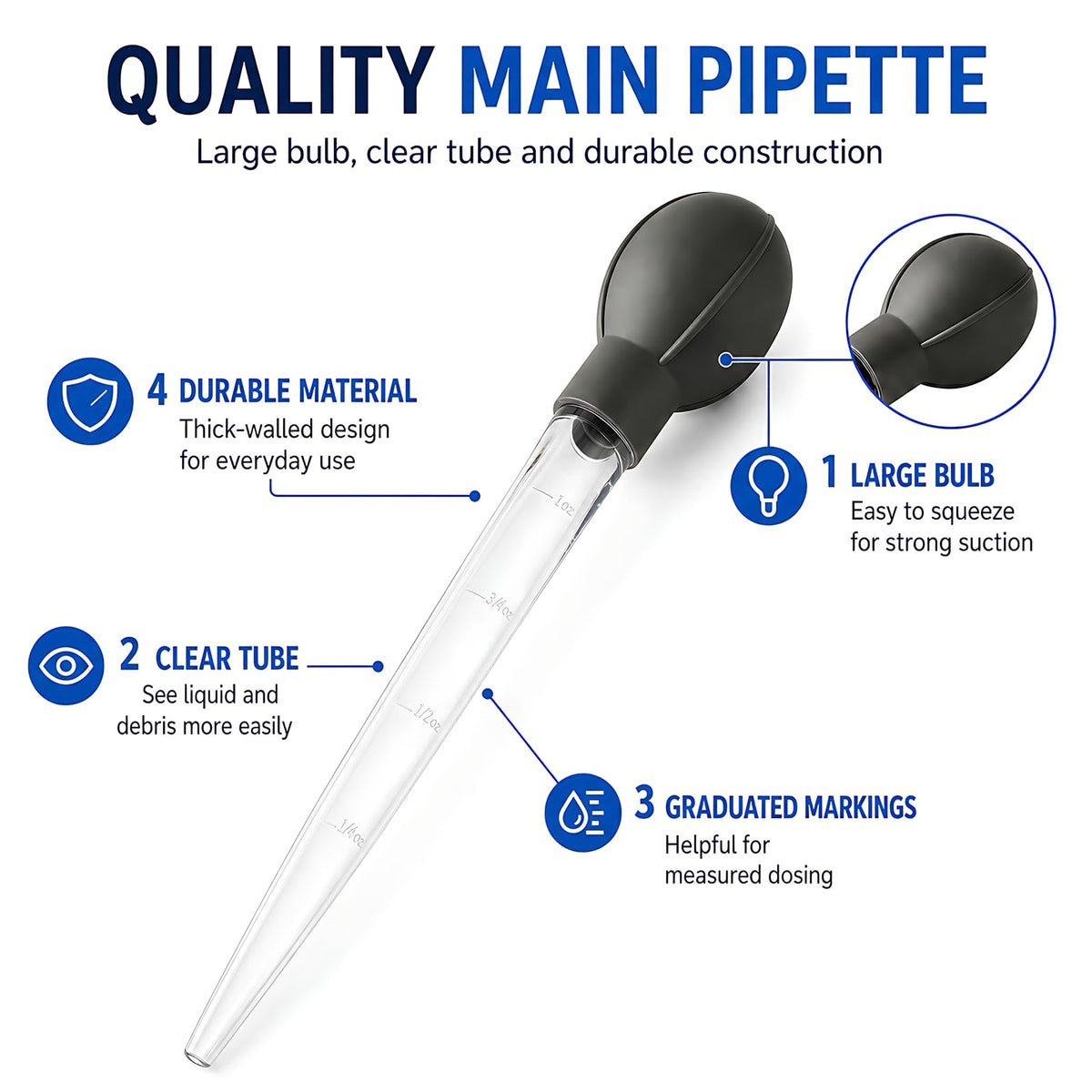 Aquarium Turkey Baster 4-in-1 Spot Cleaner and Coral Feeder 21.6 in A98106