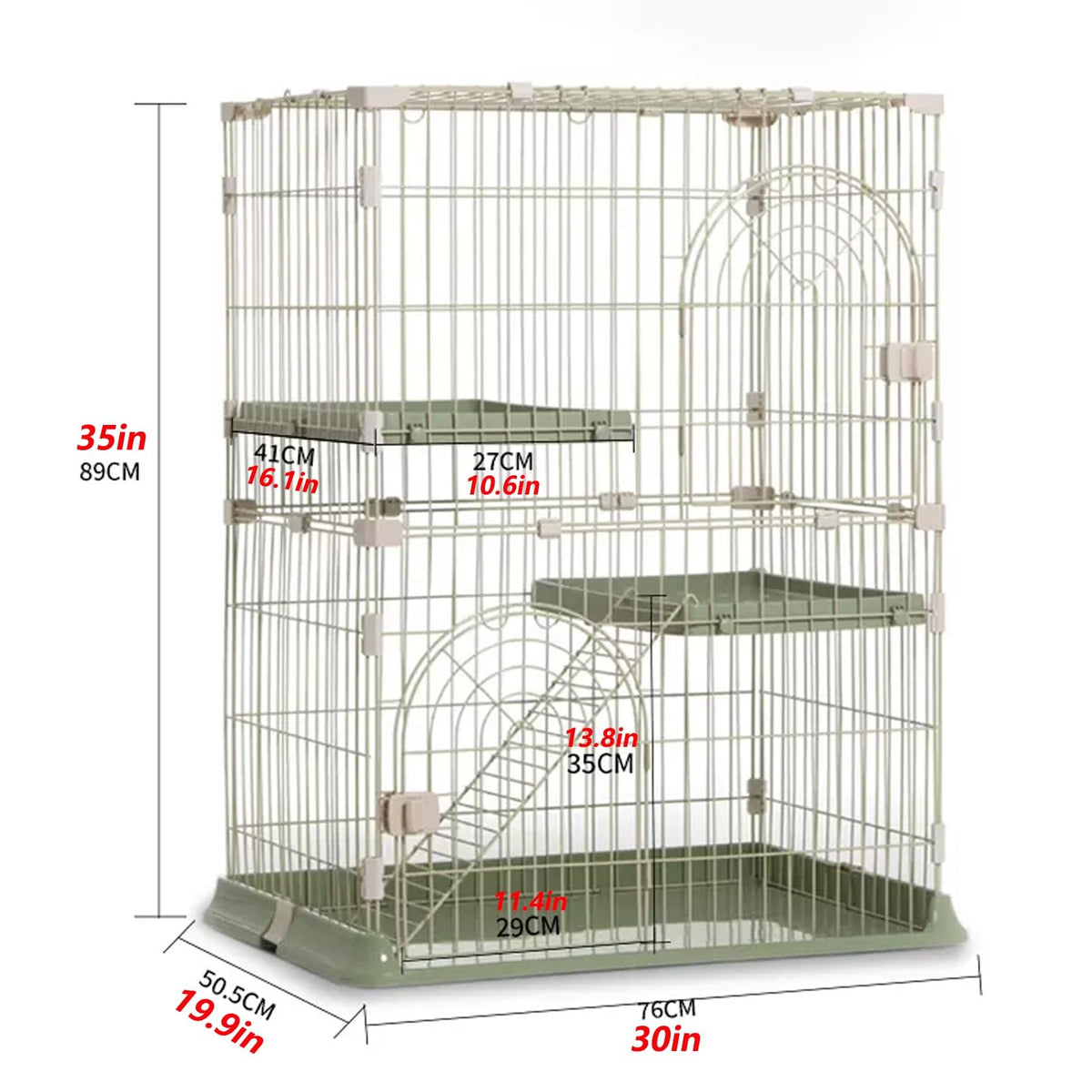 3/4-Tier Wire Cat Cage Playpen Kennel with Hammock P588