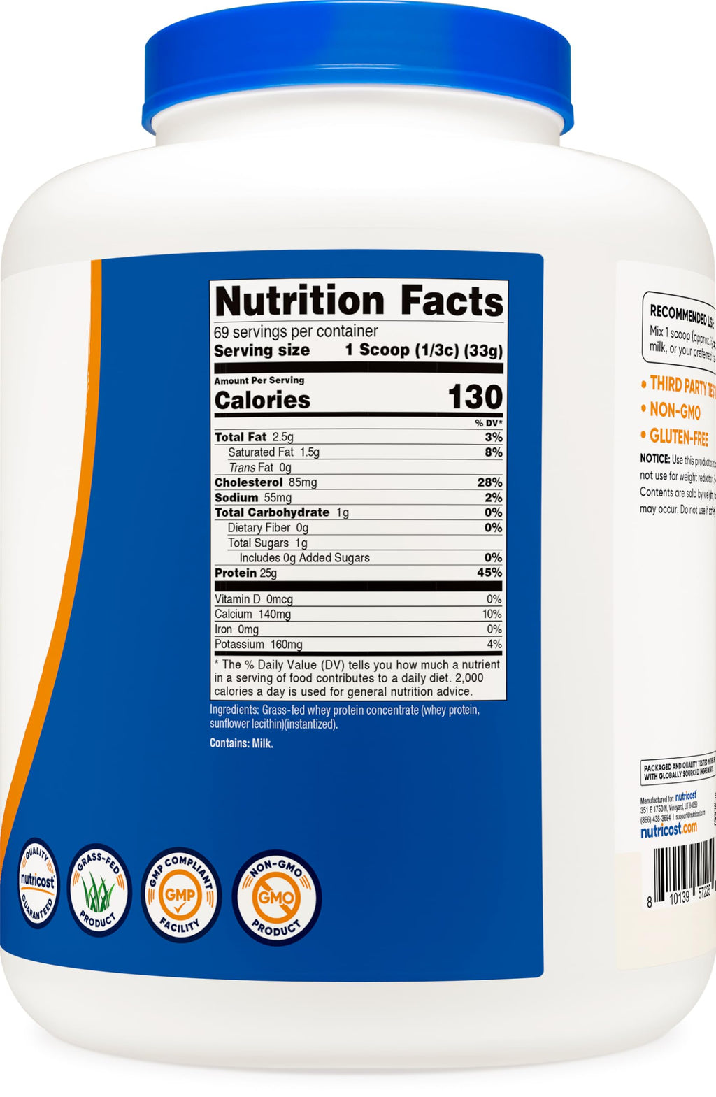 Grass-Fed Whey Protein Concentrate 5LBS W550475