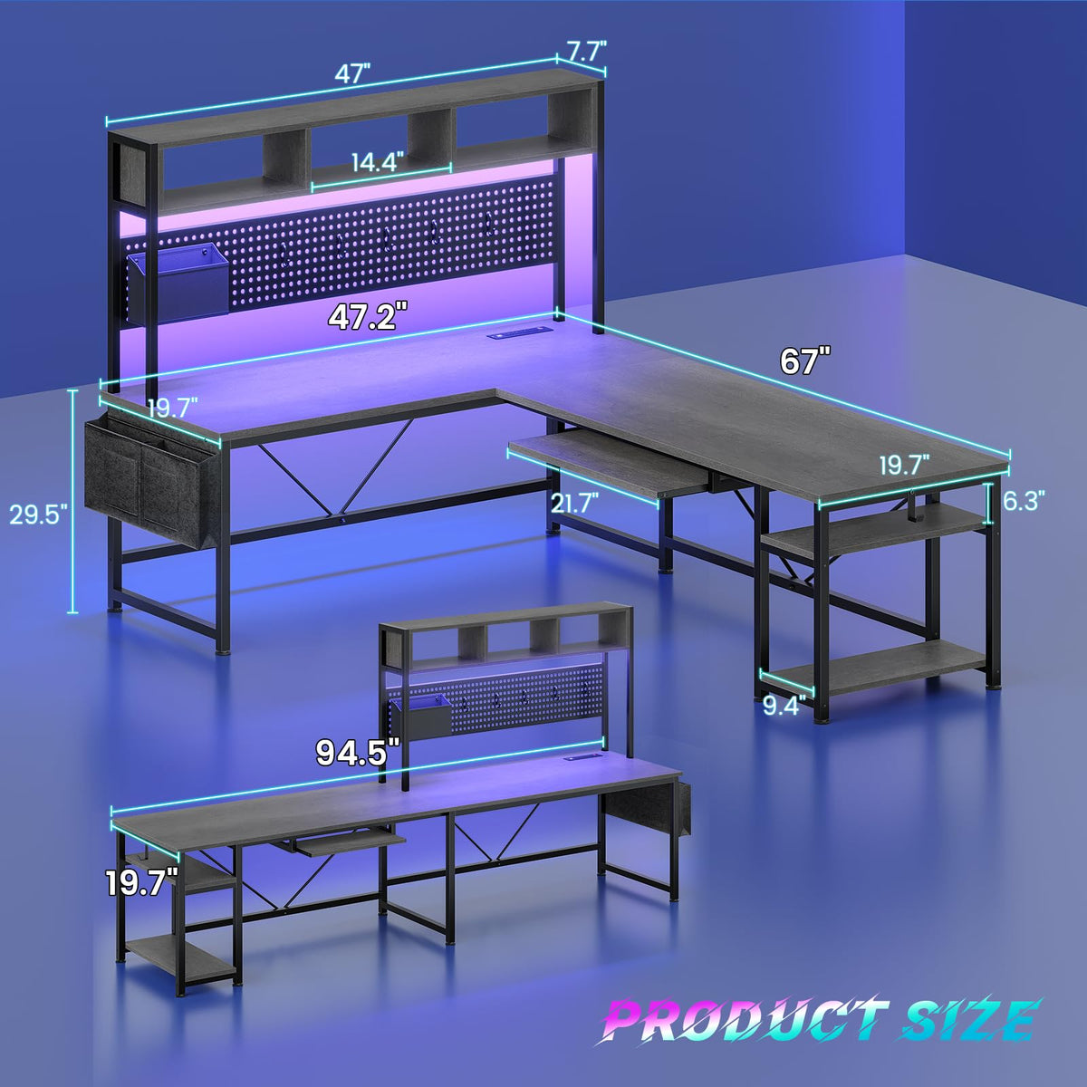 L Shaped Office Desk with Hutch K652139