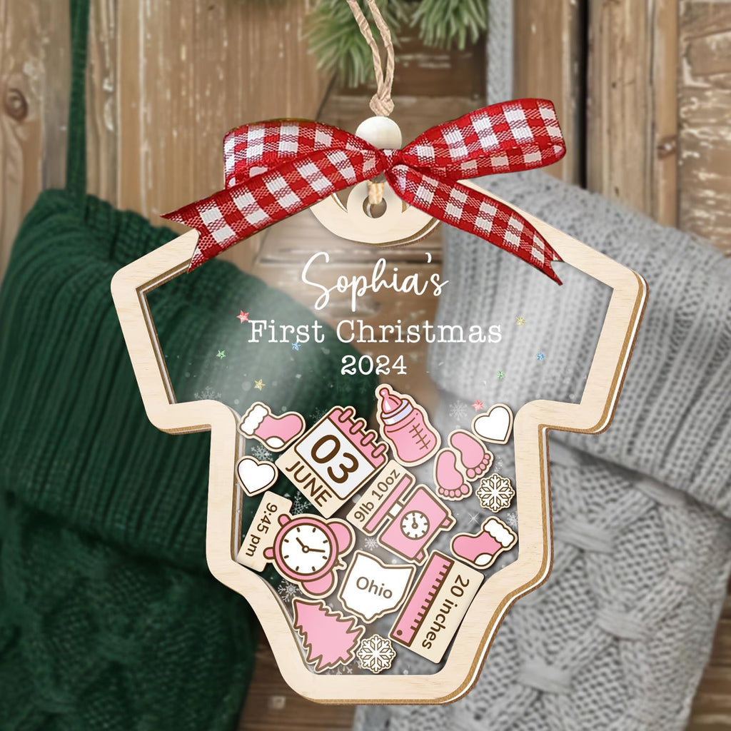 Baby's First Christmas Ornament 2026 Acrylic Wooden 5" A5414