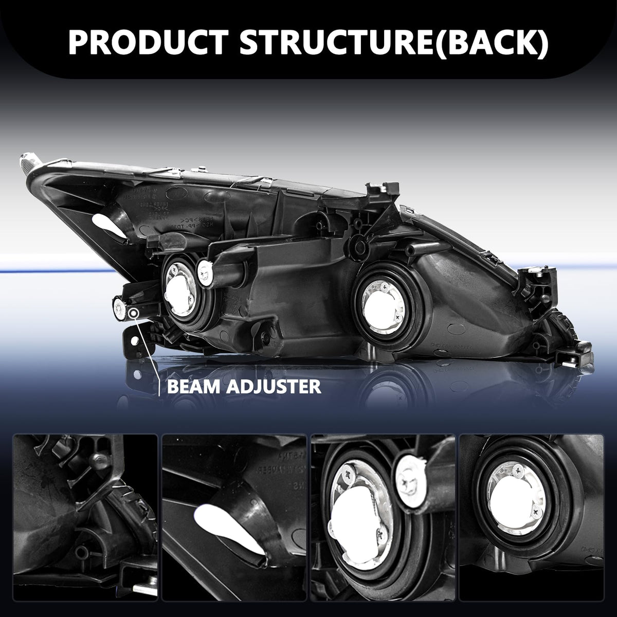 Black Clear Headlight Assembly X7117