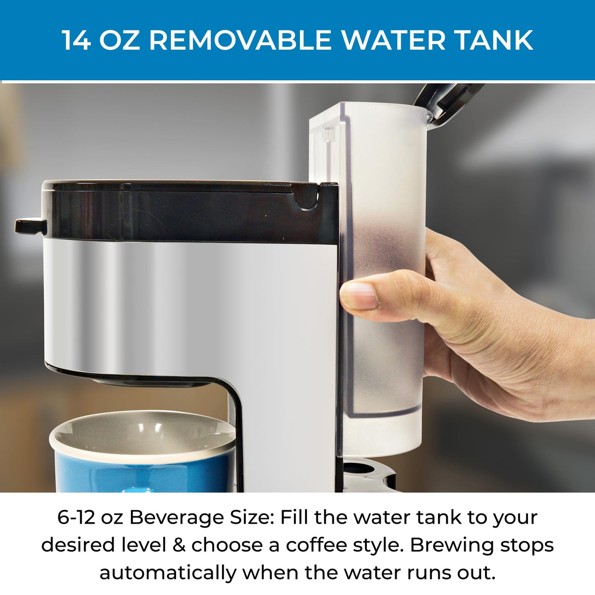 Single Serve Coffee Maker 6–12 Oz Black N27475