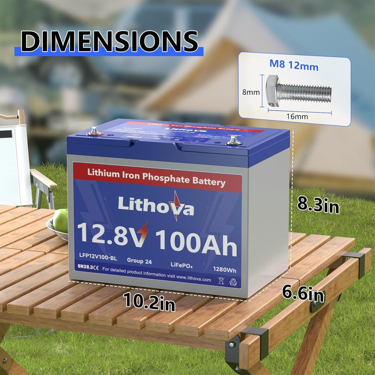 12V 100Ah LiFePO4 Battery H341836