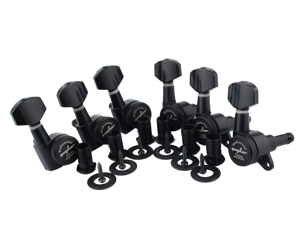6 Locking Guitar Tuners Black U6281