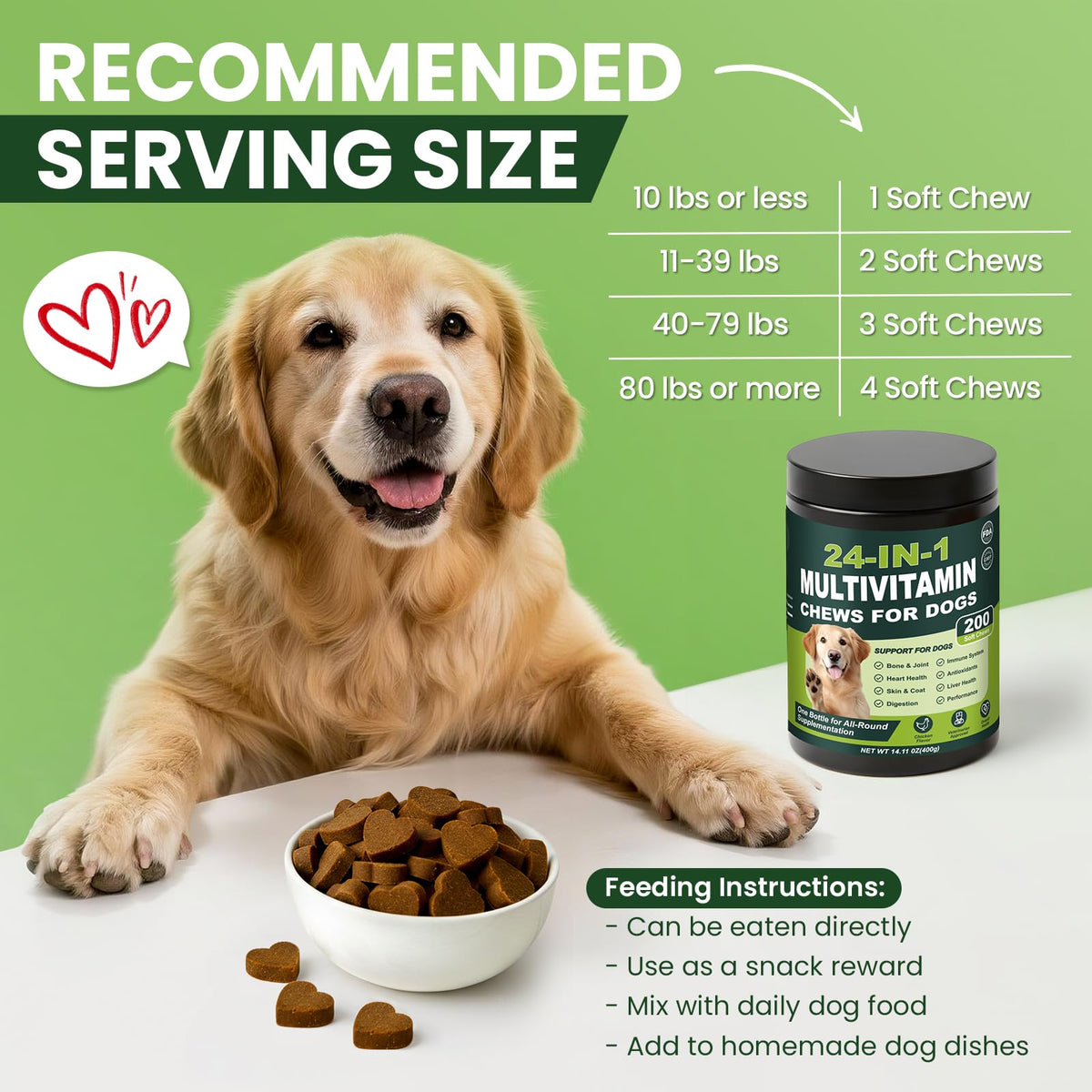 Dog Vitamins and Supplements 200 Ct Multivitamin R7916