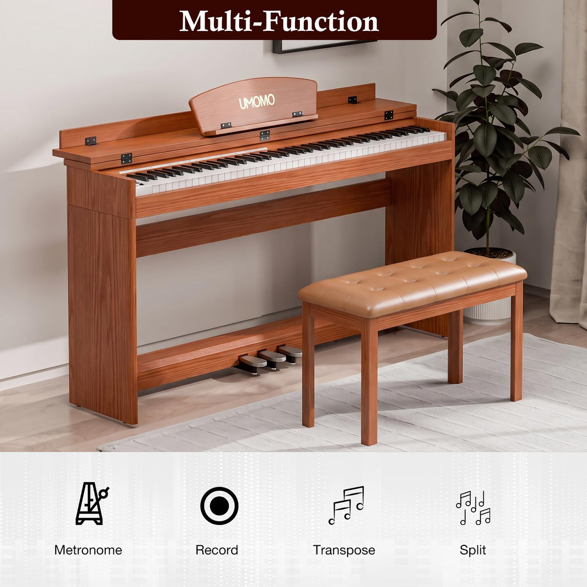 88 Weighted Keys Upright Digital Piano with Bench B45536