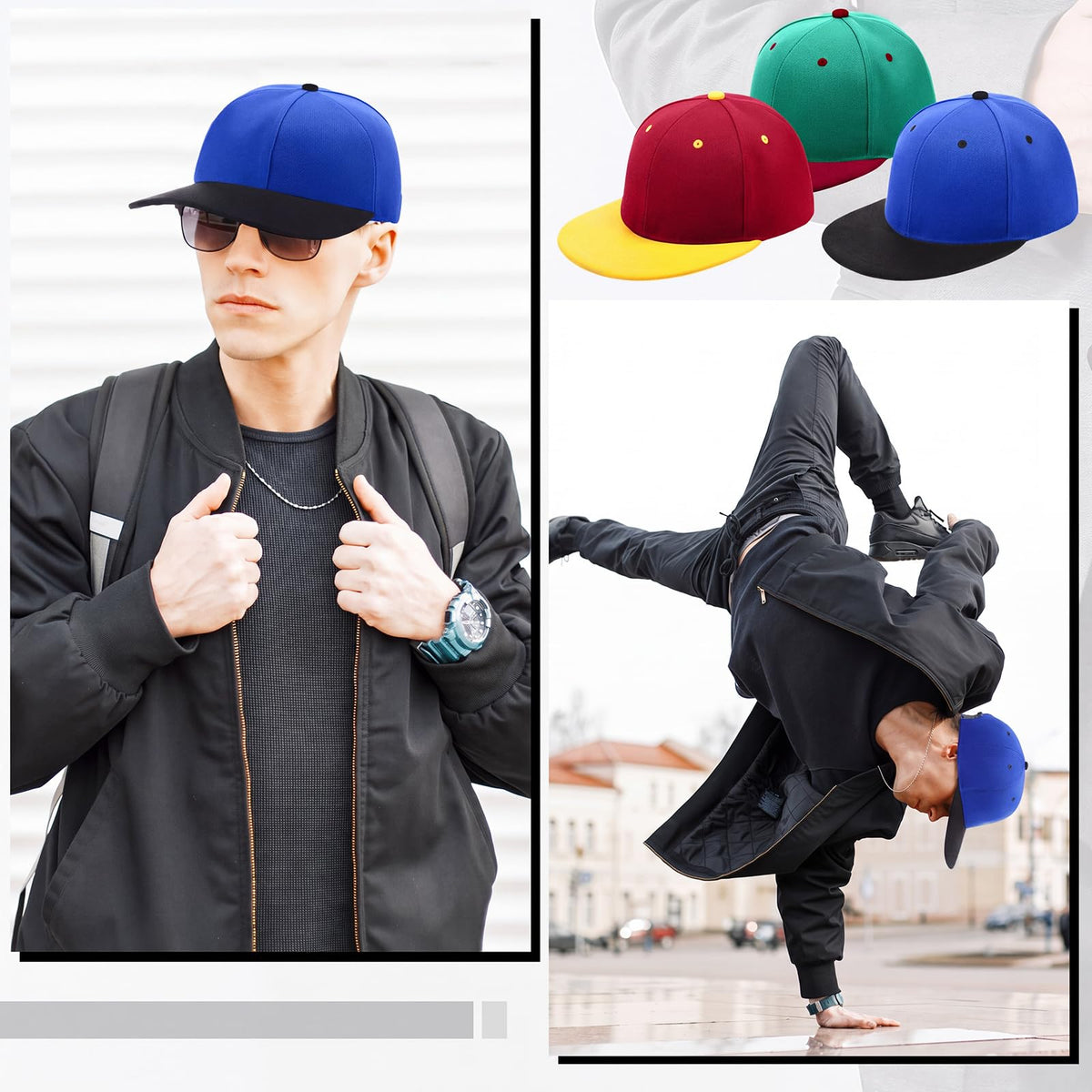 30 Pcs Flat Bill Snapback Hats Bulk Adjustable P94657