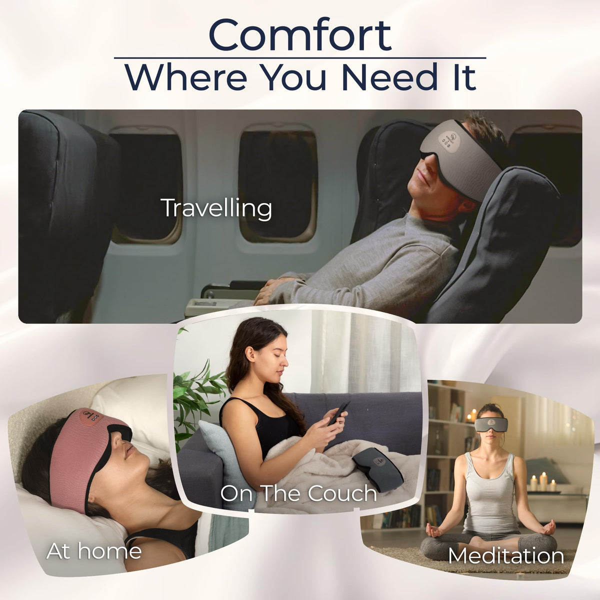 Blackout Sleep Mask with Bluetooth Headphones V7085