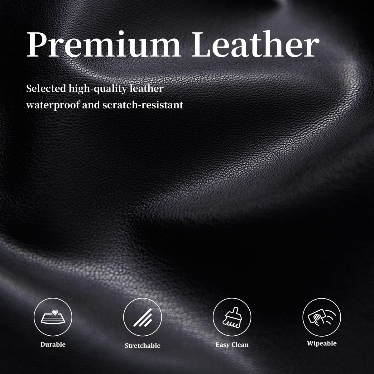 Pu Leather Dining Chair Covers Set of 6 Black O30742