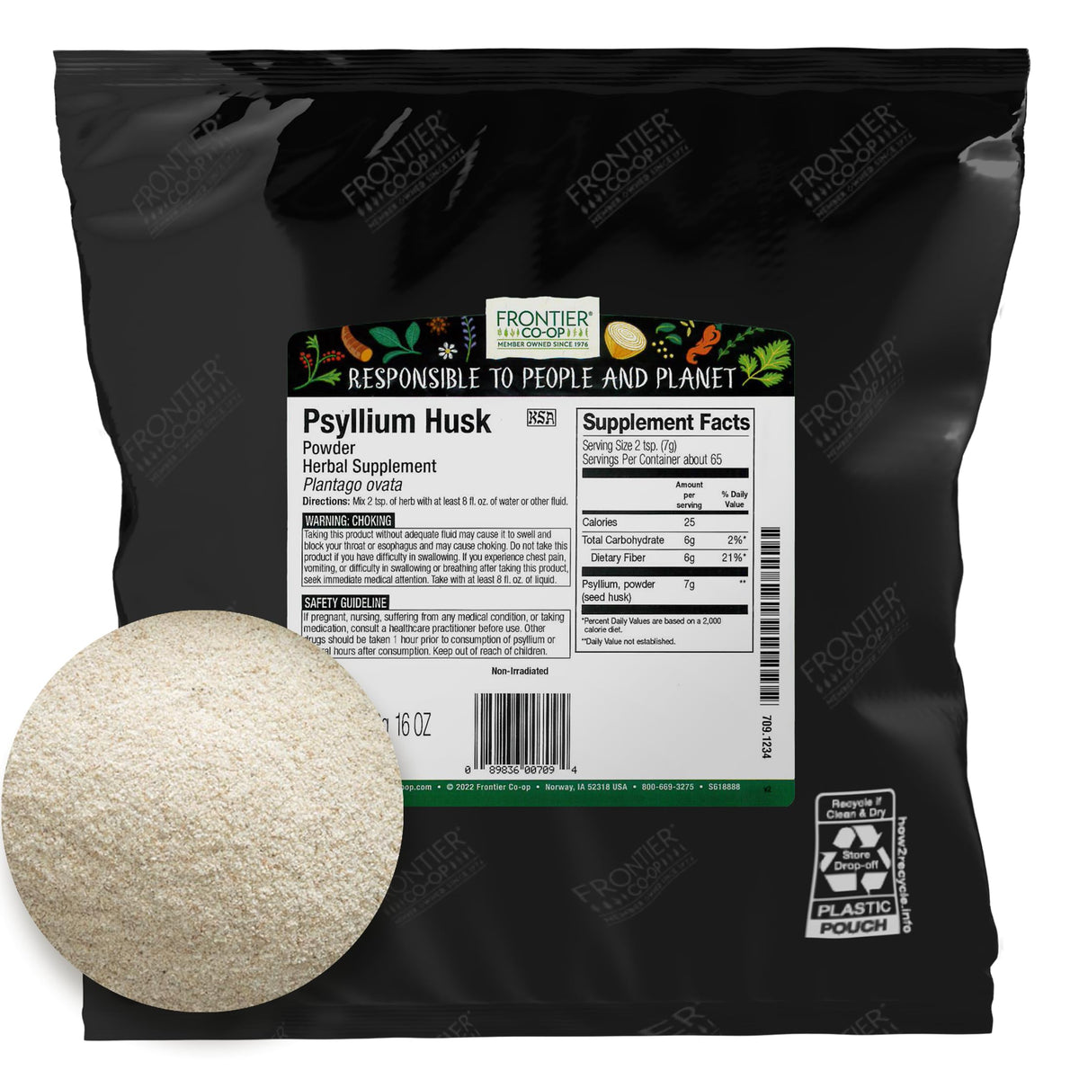 Psyllium Husk Powder 1lb Bulk Bag Z905013