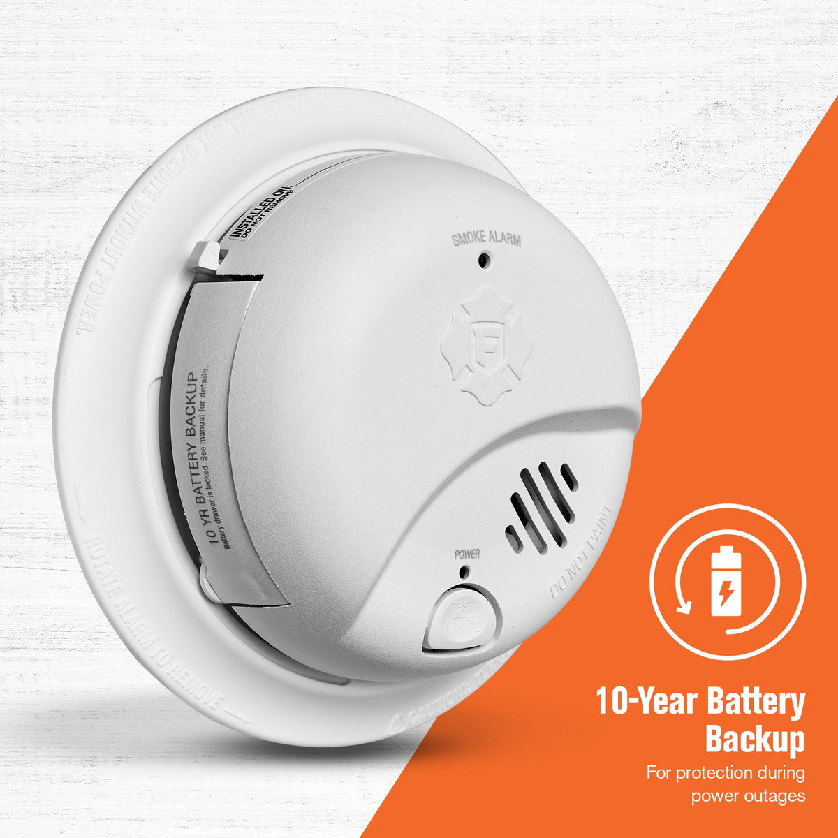 Hardwire Smoke Alarm with 10-Year Battery Backup T7653