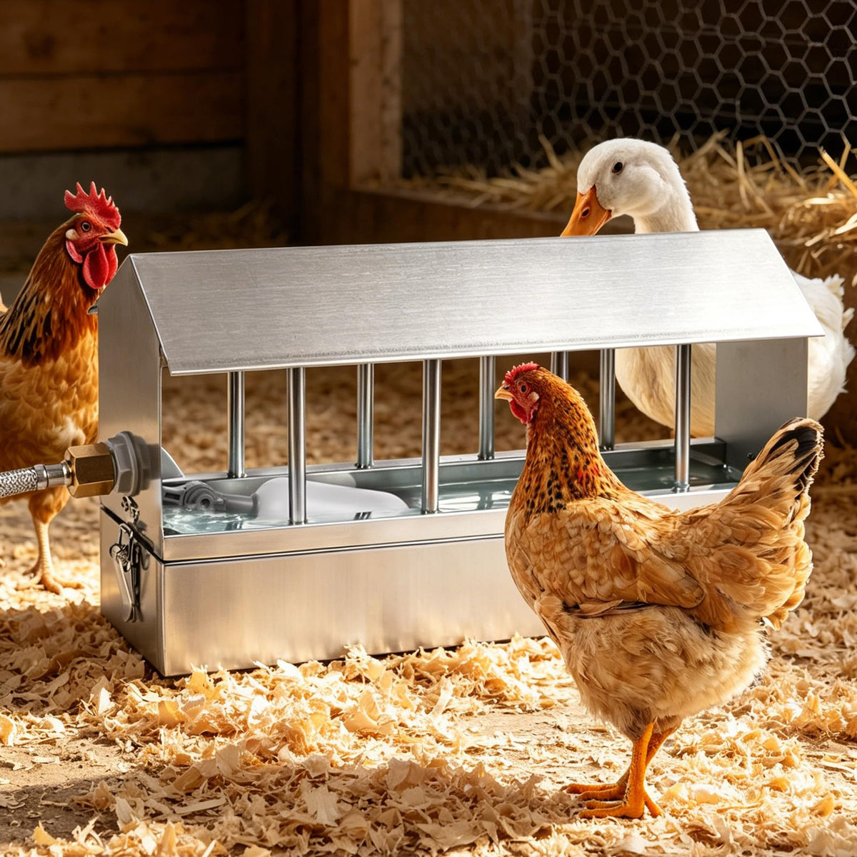 Stainless Steel Automatic Chicken Waterer with Float Valve I961152