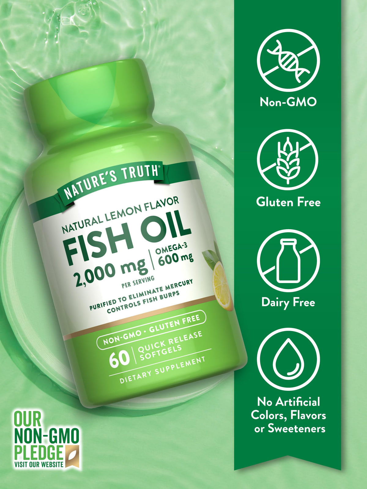 Fish Oil Omega 3 2000mg 60 Softgels I512938