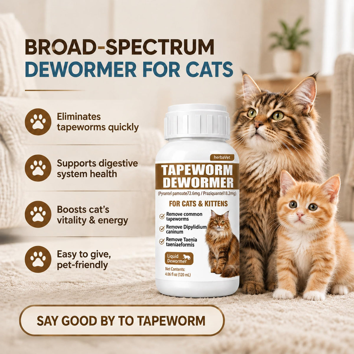Cat Dewormer for Cats & Kittens M923704
