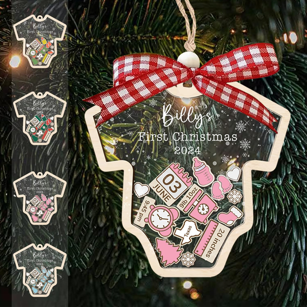Baby's First Christmas Ornament 2026 Acrylic Wooden 5" A5414