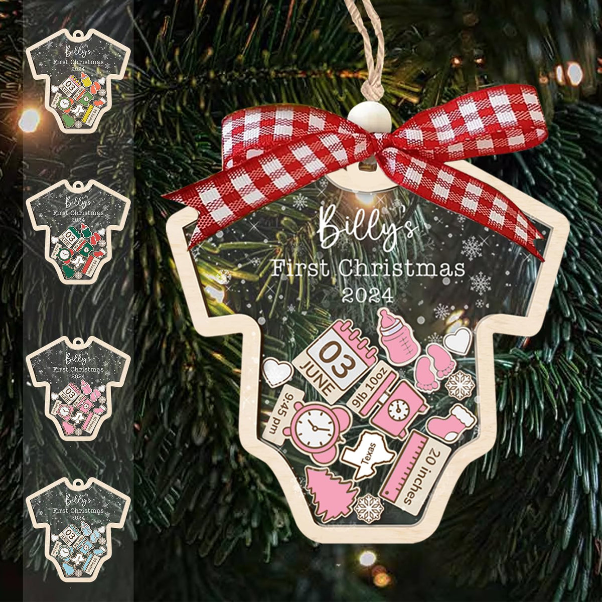 Baby's First Christmas Ornament 2026 Acrylic Wooden 5" A5414