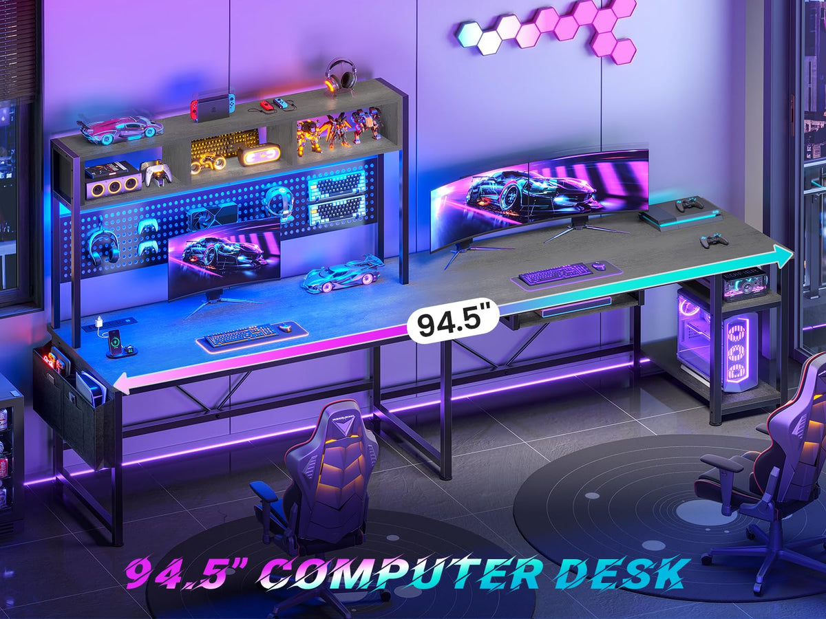 L Shaped Office Desk with Hutch K652139