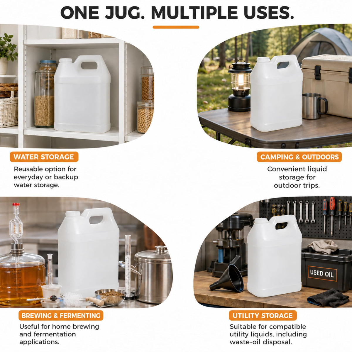 2.5 Gallon Reusable Plastic Water Jug with Lid W581