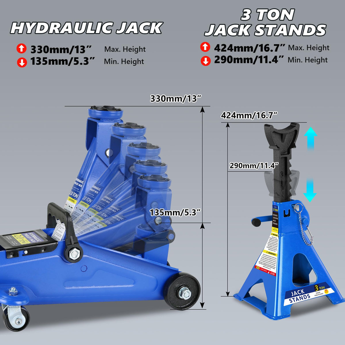2 Ton Low Profile Hydraulic Floor Jack with Jack Stands N5306