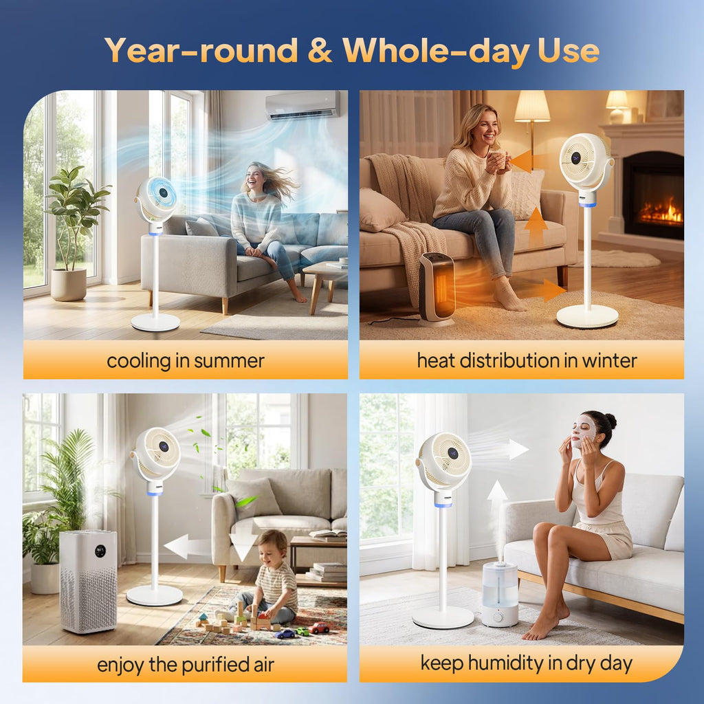 3-in-1 Pedestal Tabletop Oscillating Fan with Remote White V781
