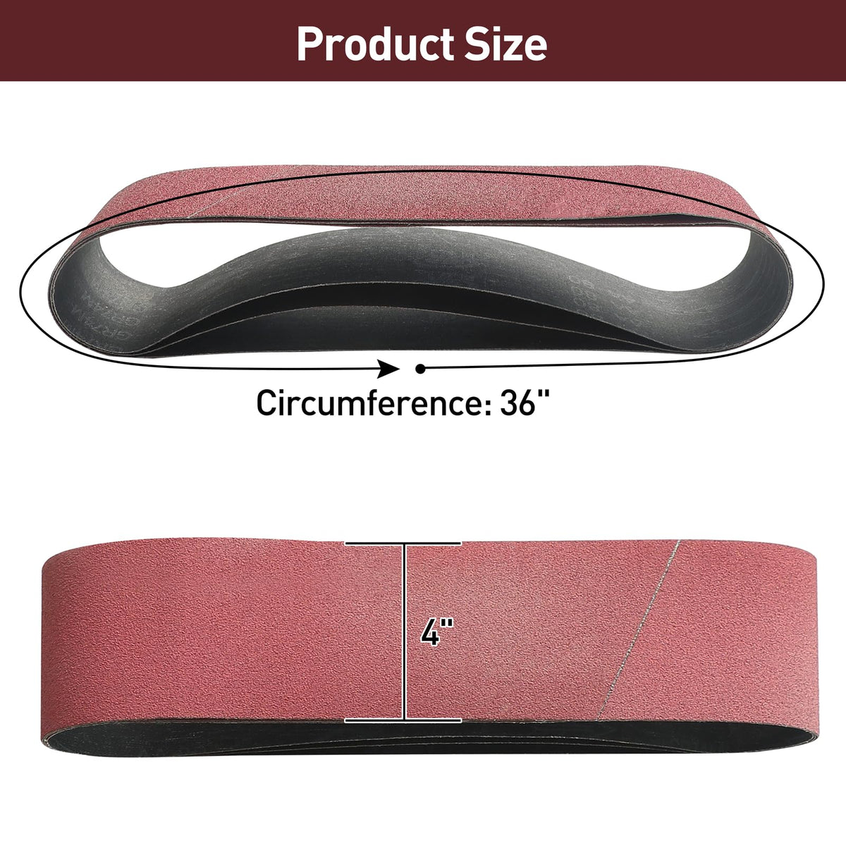 4" x 36" Assorted Grits 12 Pcs Aluminum Oxide Sanding Belts H99669