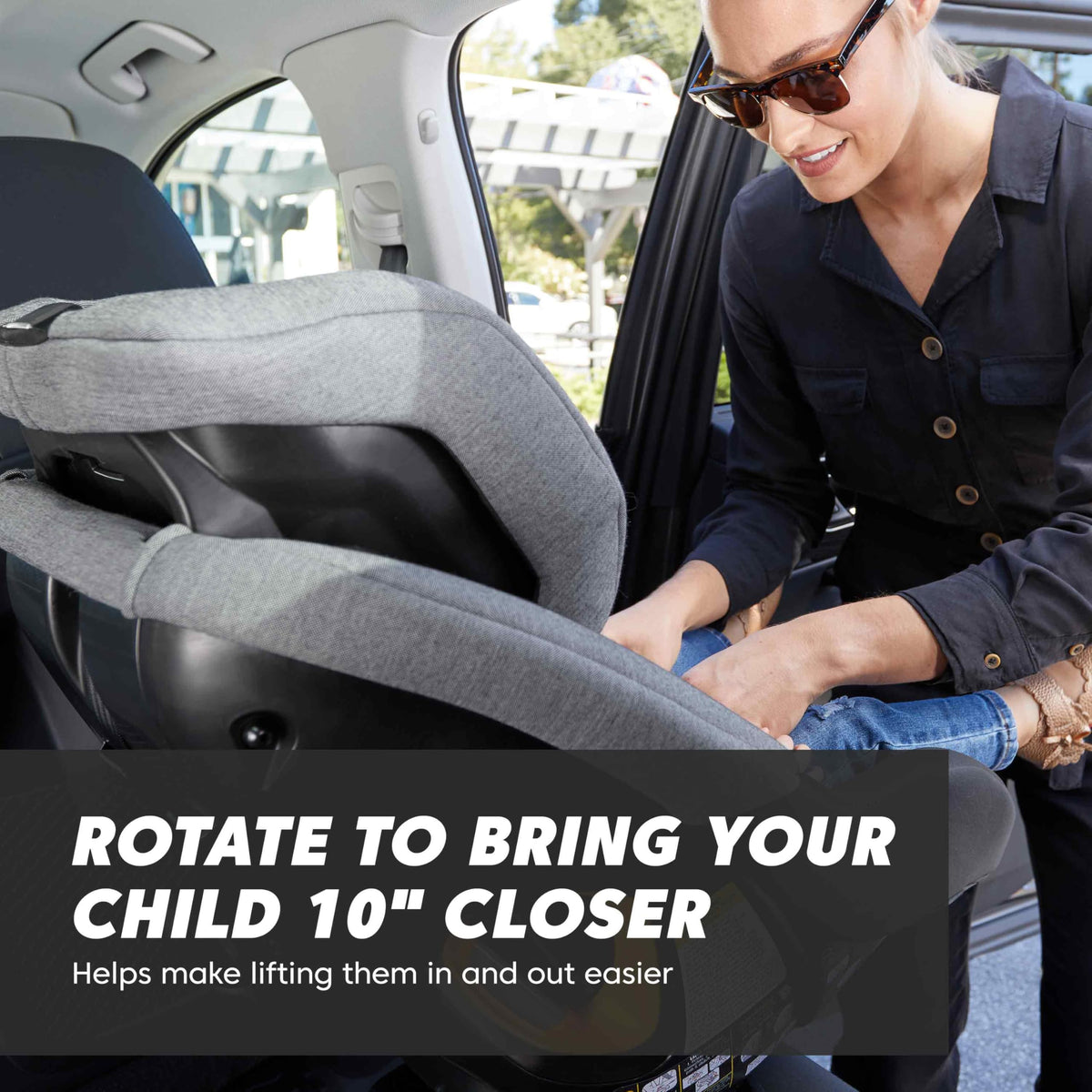 Rotating Convertible Car Seat, Rear to Forward Facing, Onyx Black J324