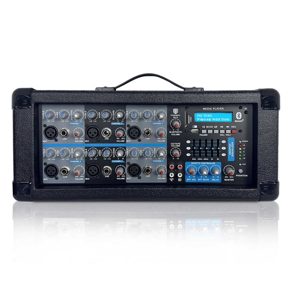 2500W Bluetooth PA Speaker System with Powered Mixer and Passive Speakers O138273