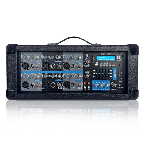 2500W Bluetooth PA Speaker System with Powered Mixer and Passive Speakers O138273