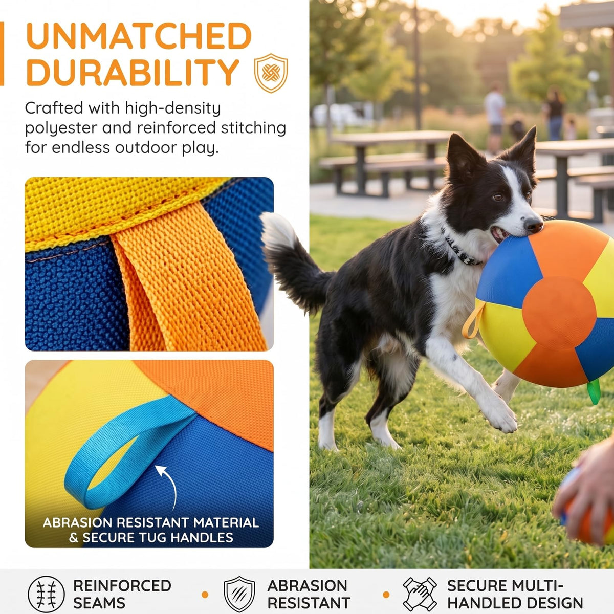 Inflatable Dog Ball with Handle Cover & Pump 18in E578762