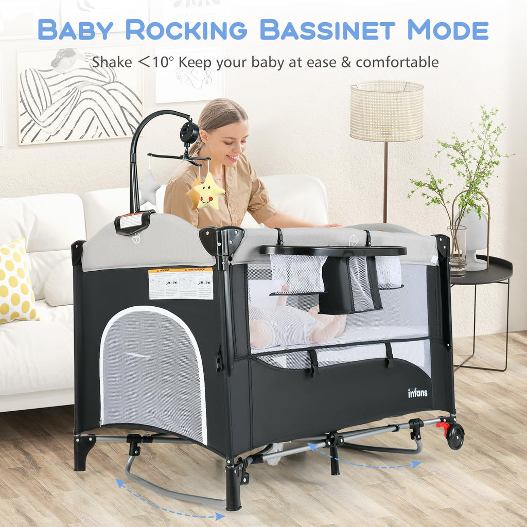 5 in 1 Gray Baby Playard L3576